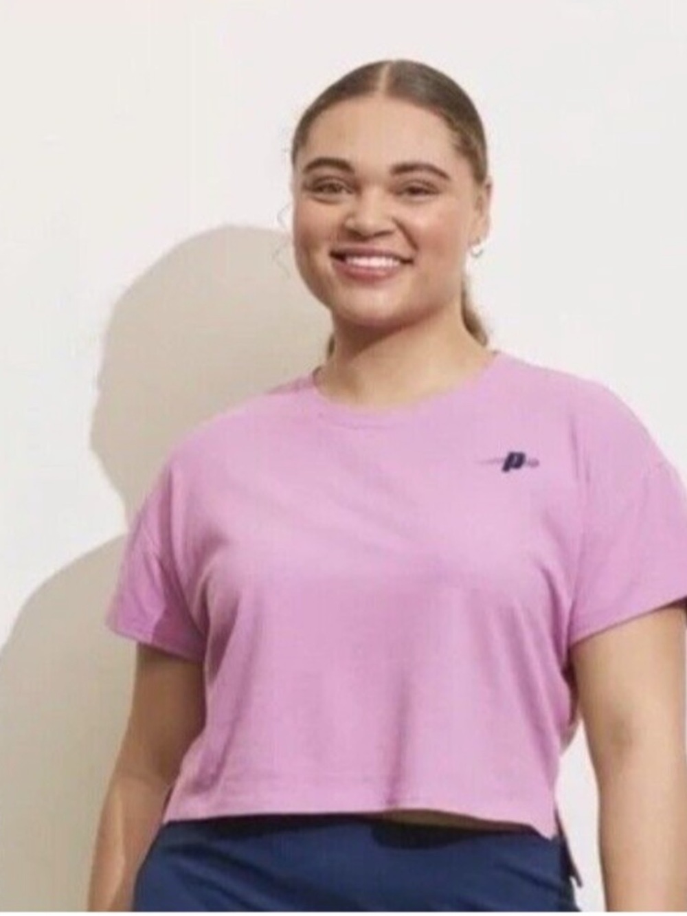 NWT Prince Pickleball Women's Short Sleeve Crop Shirt in lilac/purple, size XL